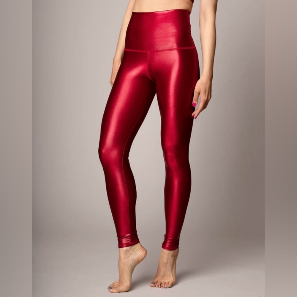 Emily Hsu Red Laquer Leggings